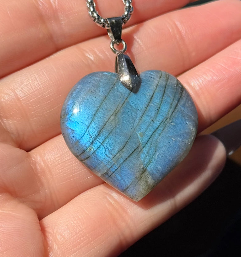 Labradorite heart necklace