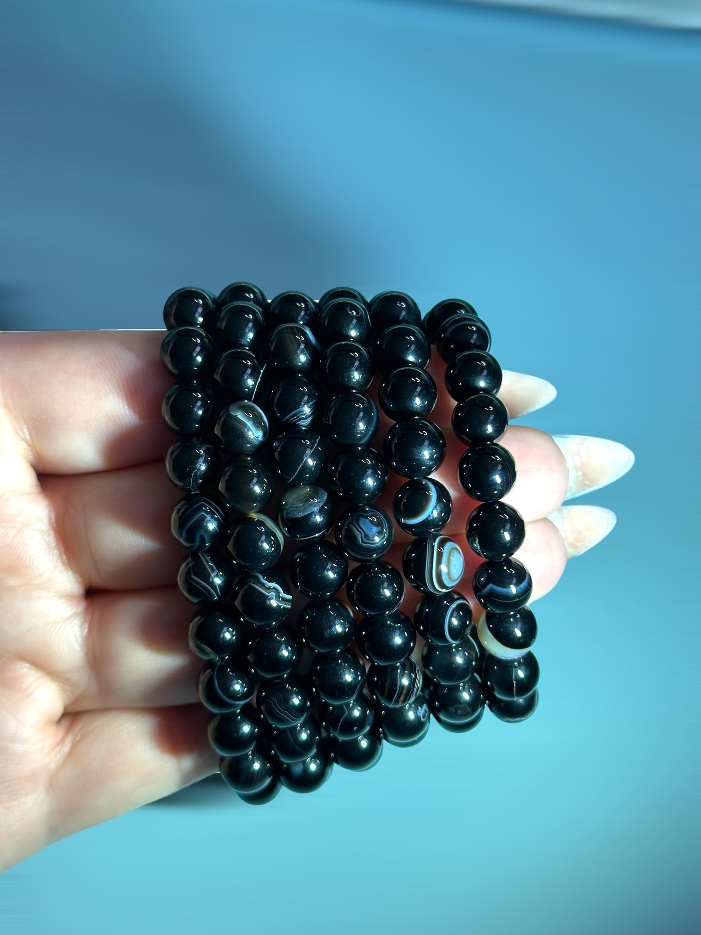 Black lace agate (8mm)