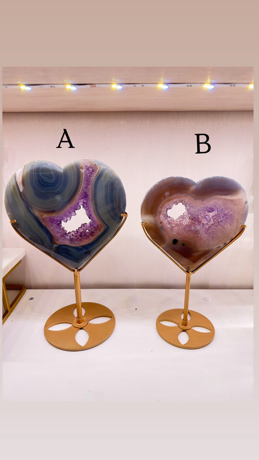 Amethyst Agate heart