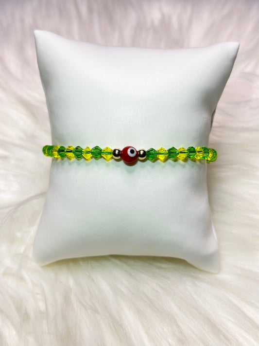 Ojo bracelet (green & yellow)