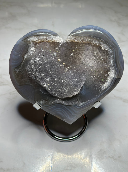 Druzy Agate Heart