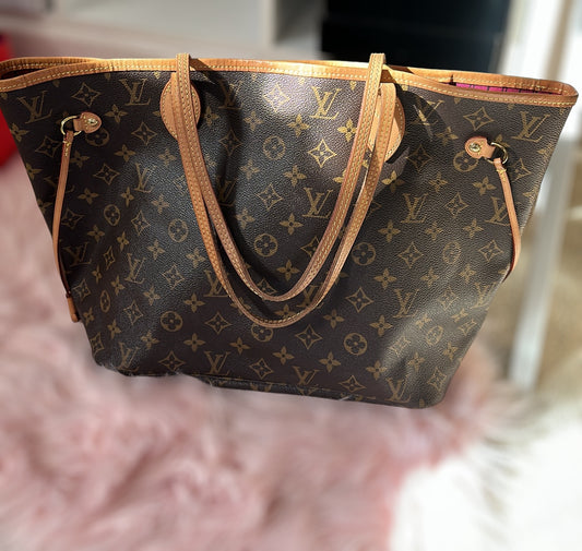 Authentic Lv Neverfull (mm) PINK