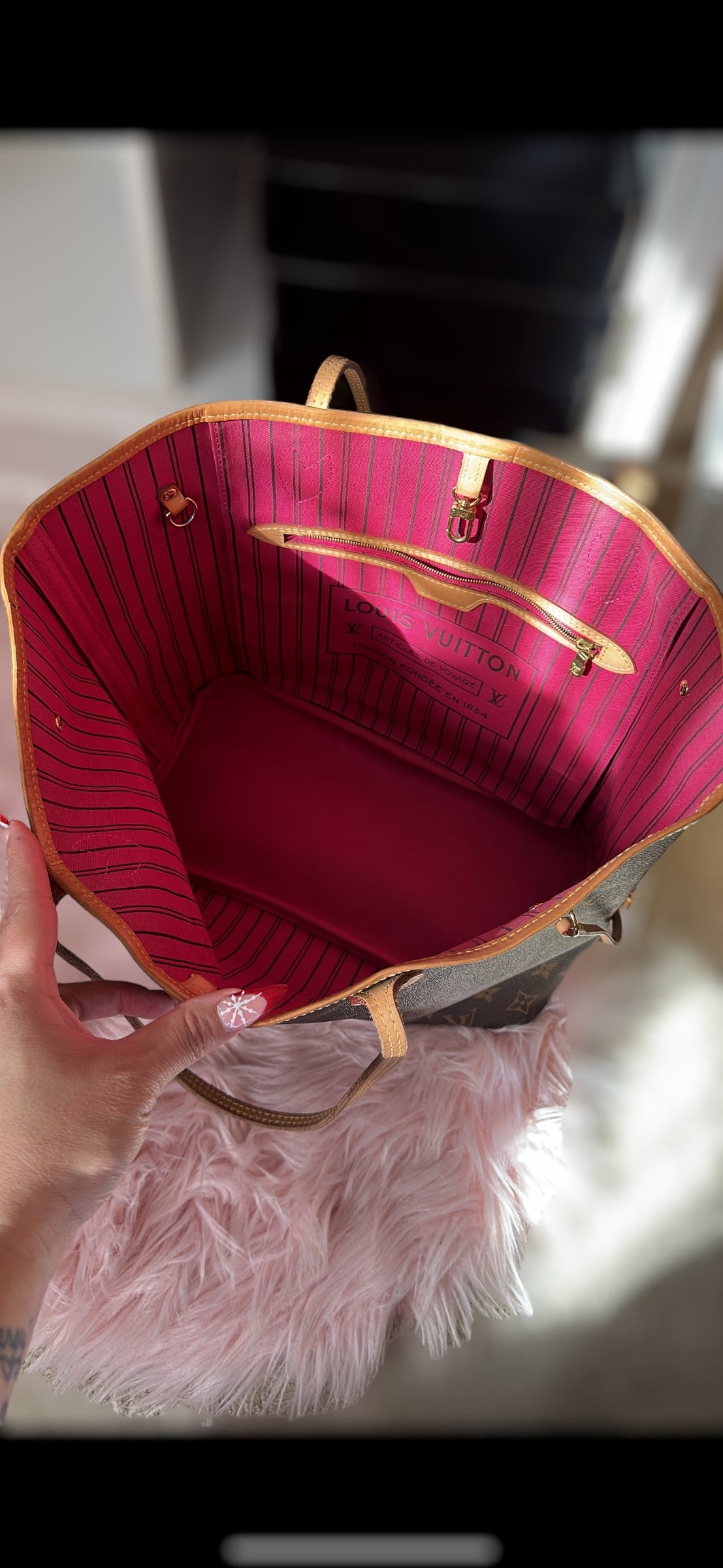Authentic Lv Neverfull (mm) PINK
