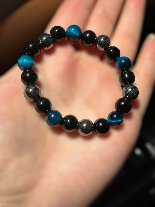 Triple protection Blue bracelet (10mm)