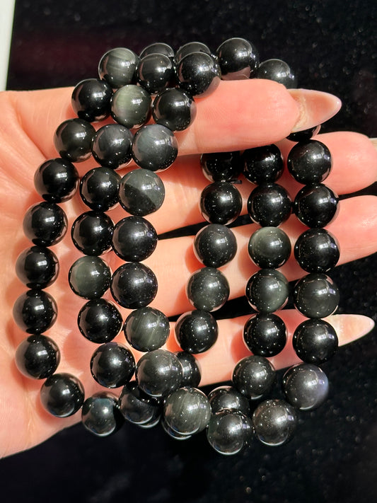 Silver obsidian (10mm)