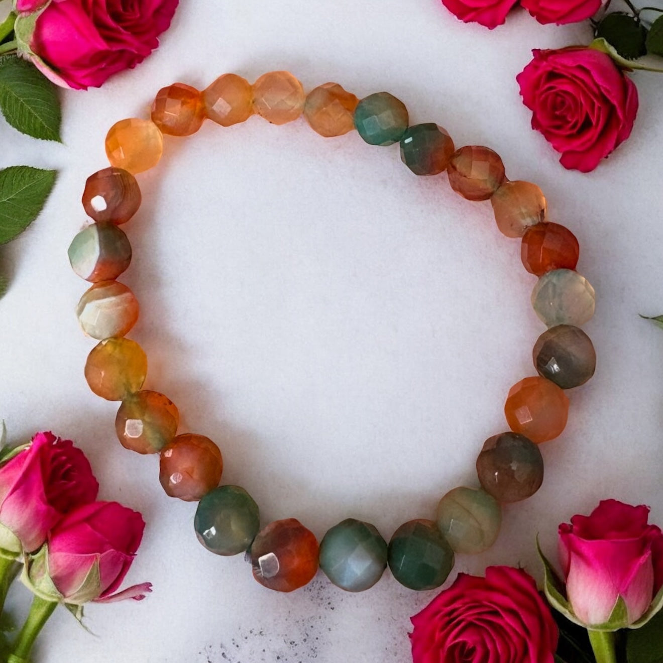 Peacock Agate bracelet (faceted)