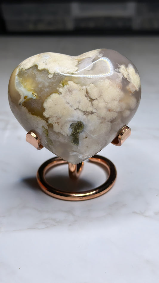 Flower Agate Heart