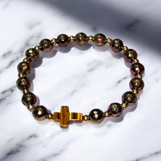 Money Shield (tigers eye & pyrite)