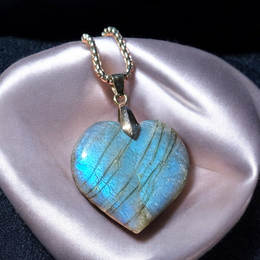 Labradorite heart necklace