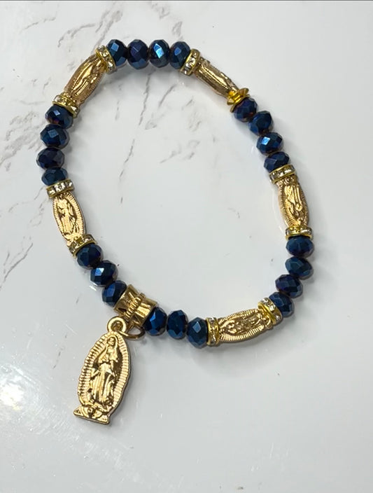 Virgencita Royal blue bracelet